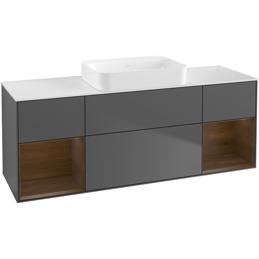 Wastafelonderkast Finion 1600x603x501mm Antr. Matt Lacquer G741GNGK