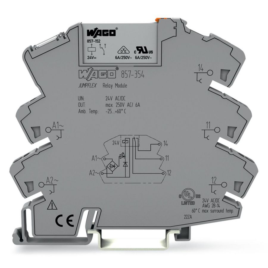 Relaismodule AC/DC 24V 1 wisselcontact 857-354
