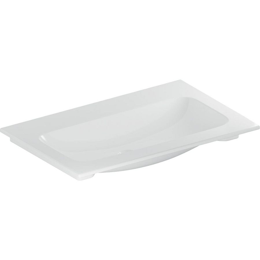 iCon meubelwastafel slim rim 75x48cm zonder kraangat zonder overloop wit Keratect