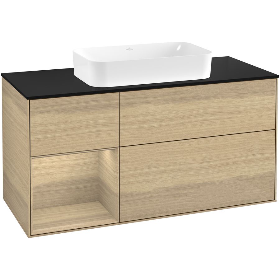 Wastafelonderkast Finion 1200x603x501mm Oak Veneer F702PCPC