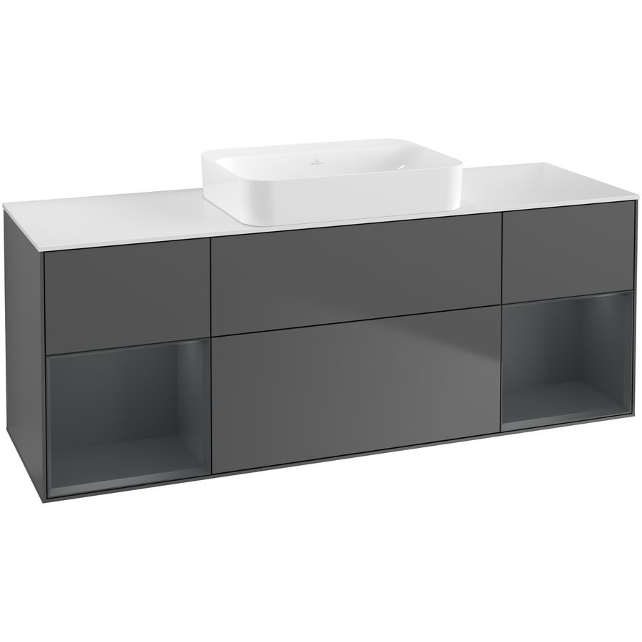Wastafelonderkast Finion 1600x603x501mm Antr. Matt Lacquer G741HGGK