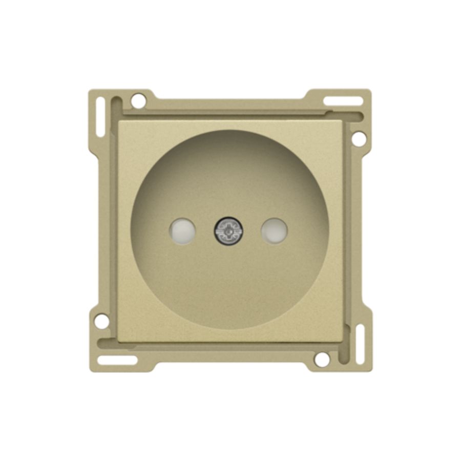 Afwerkingsset stopcontact z. aarding met besch.afsl. gold