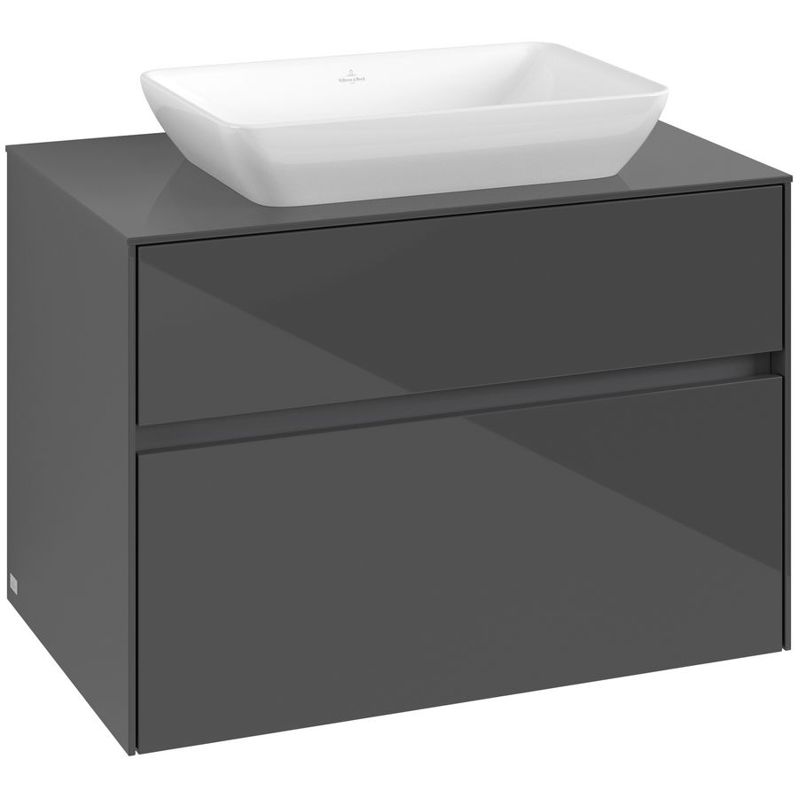 Wastafelonderkast Collaro 800x548x500mm Glossy Grey C10800FP
