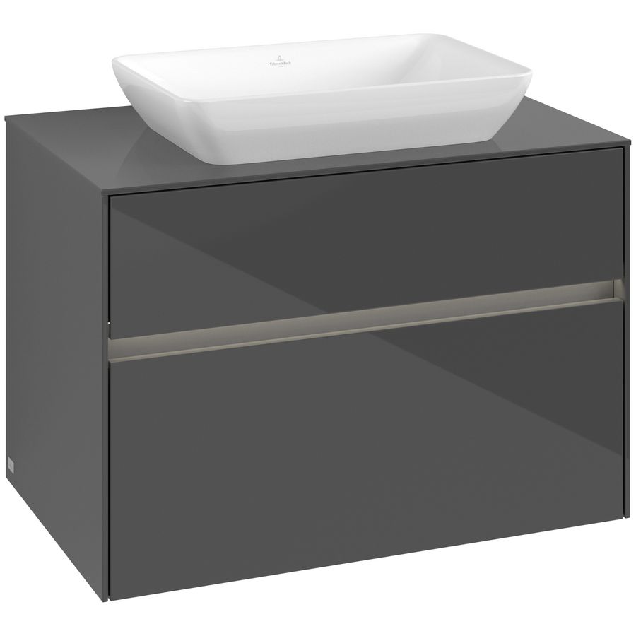 Wastafelonderkast Collaro 800x548x500mm Glossy Grey C108B0FP