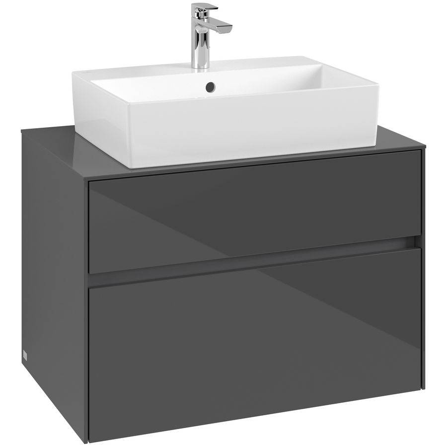 Wastafelonderkast Collaro 800x548x500mm Glossy Grey C12400FP