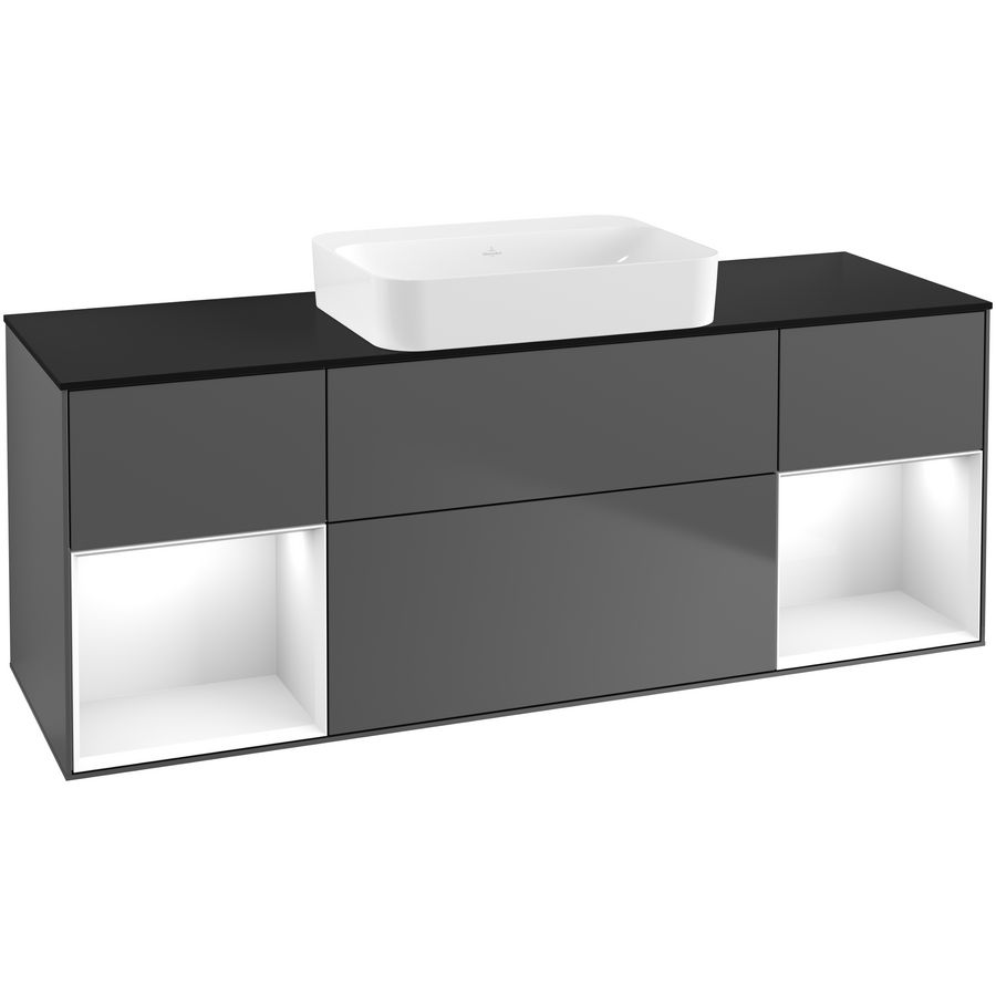 Wastafelonderkast Finion 1600x603x501mm Antr. Matt Lacquer G742GFGK