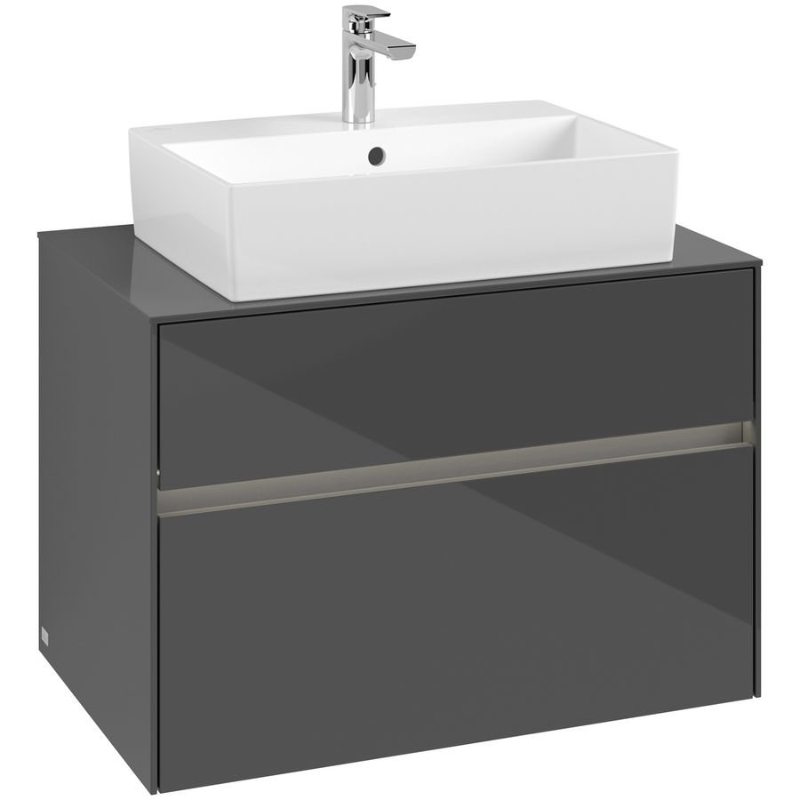 Wastafelonderkast Collaro 800x548x500mm Glossy Grey C124B0FP