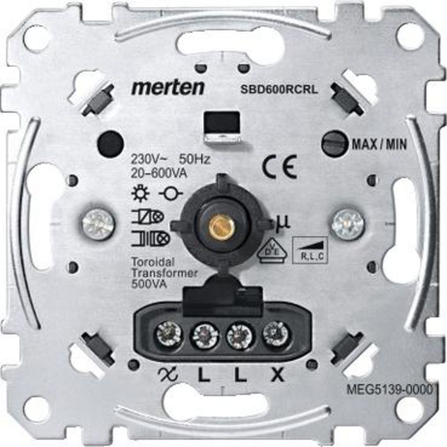 Universele draaidimmer 20-600 W/VA