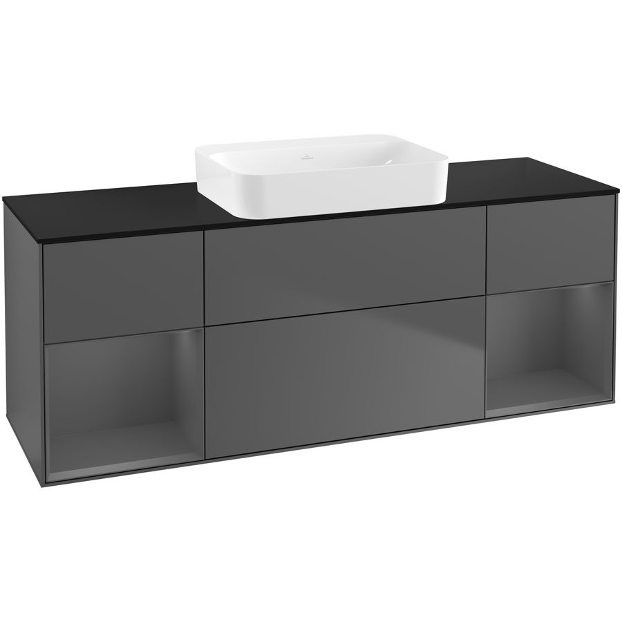 Wastafelonderkast Finion 1600x603x501mm Antr. Matt Lacquer G742GKGK