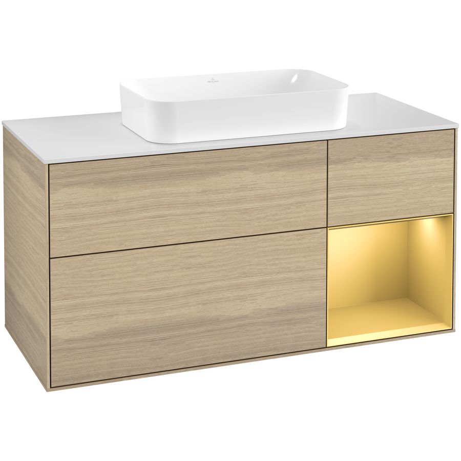 Wastafelonderkast Finion 1200x603x501mm Oak Veneer F711HFPC