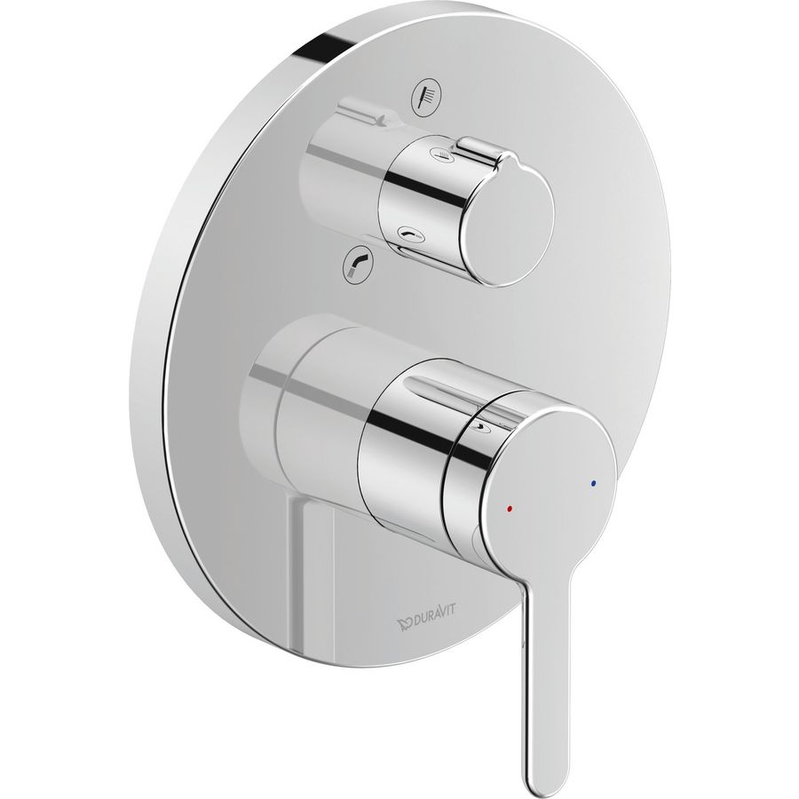 Inbouw eenhendelbadmengkraan chroom m. omstel bev rond C.1 KWC