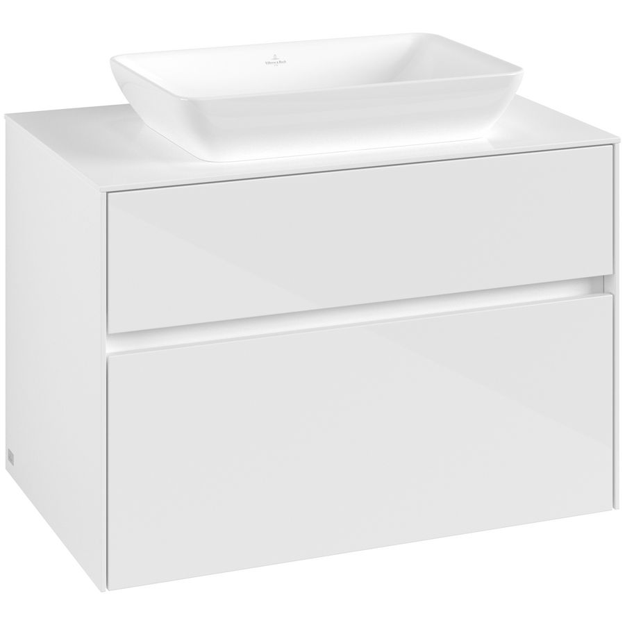 Wastafelonderkast Collaro 800x548x500mm Glossy White C10800DH