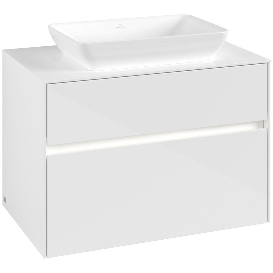 Wastafelonderkast Collaro 800x548x500mm Glossy White C108B0DH