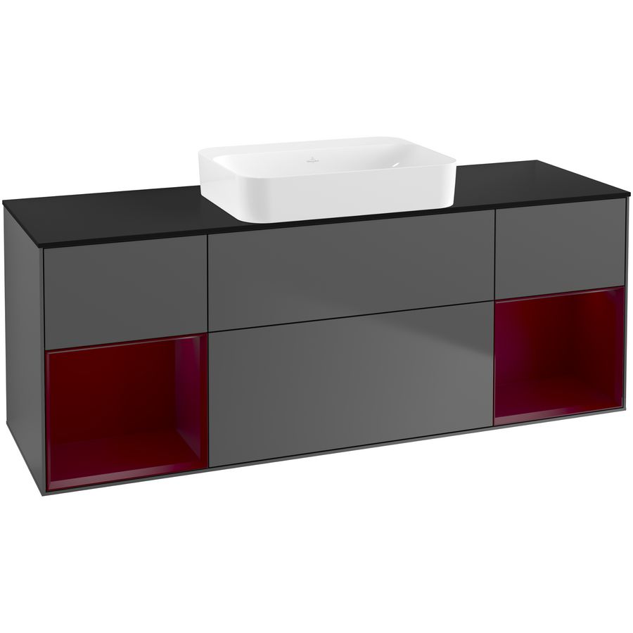Wastafelonderkast Finion 1600x603x501mm Antr. Matt Lacquer G742HBGK