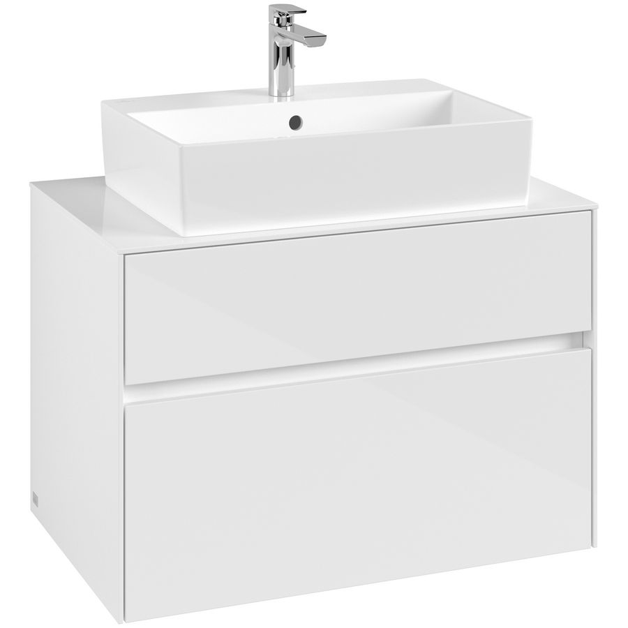 Wastafelonderkast Collaro 800x548x500mm Glossy White C12400DH