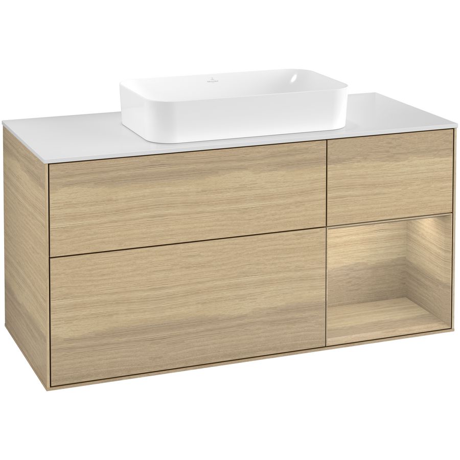 Wastafelonderkast Finion 1200x603x501mm Oak Veneer F711PCPC