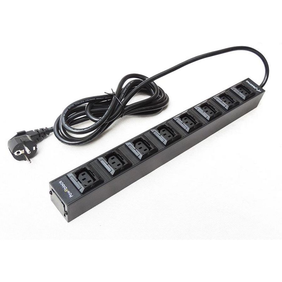 PowRguard 19" Horizontal 8 x C13 Locked met Schuko stekker