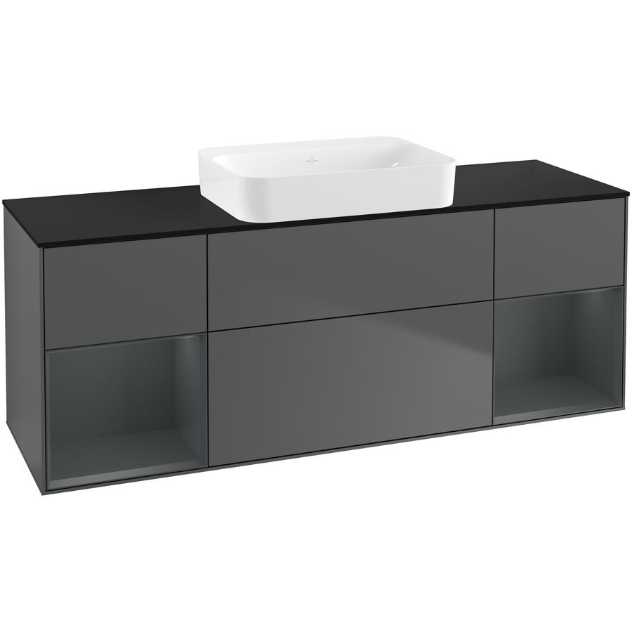 Wastafelonderkast Finion 1600x603x501mm Antr. Matt Lacquer G742HGGK