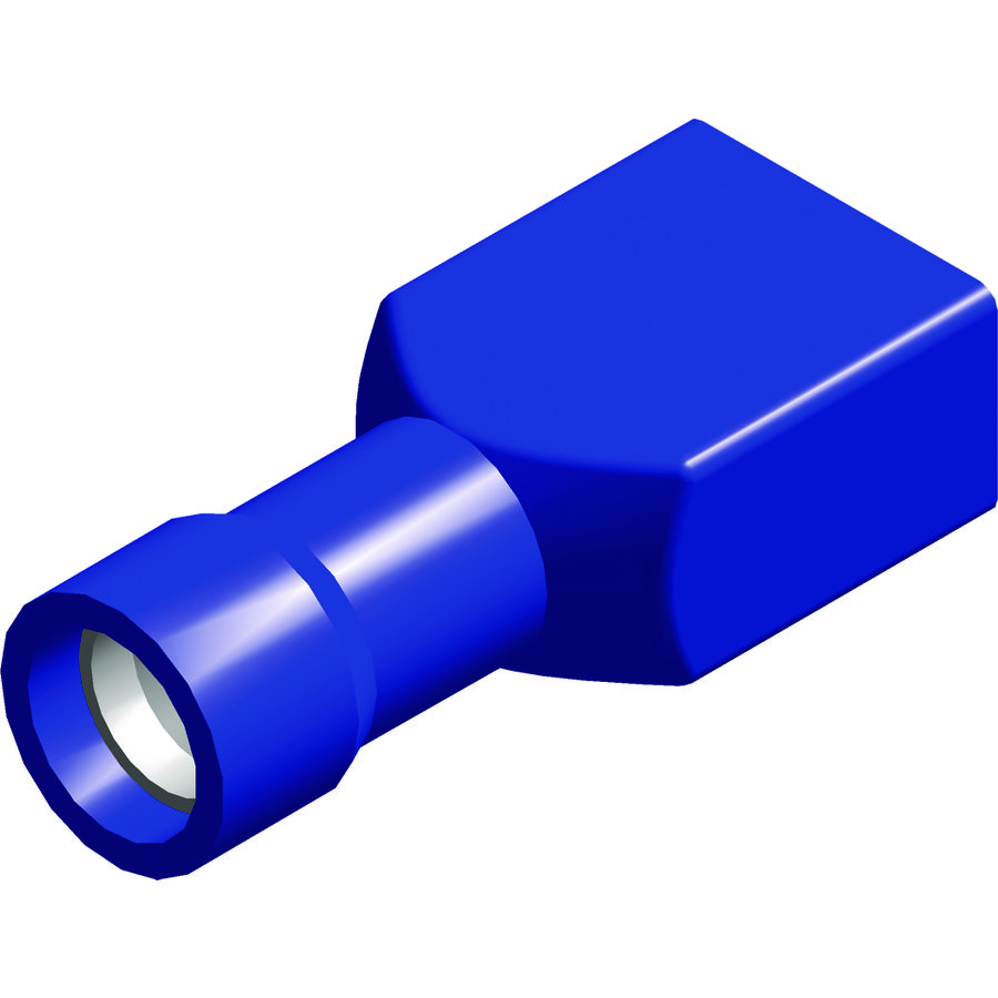 Doos a 100st. vlakstekershuls geisoleerde blauw 1,5-2,5mm² 4,8-0,5