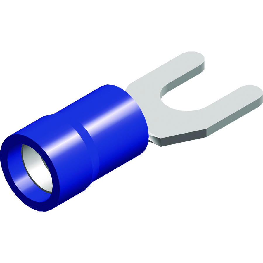 Doos a 100st. dubbelw. kabelbesch. vork blauw 1,5-2,5mm² M5