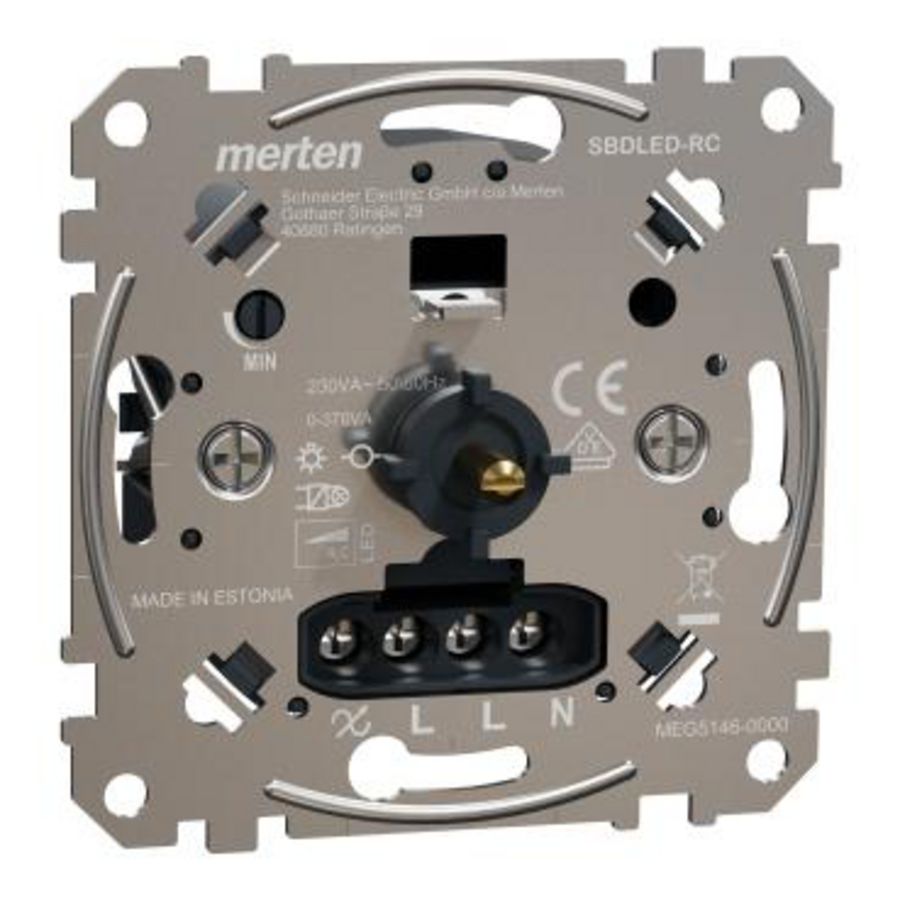 Sokkel draaidimmer voor LED-lampen 0-370W Merten