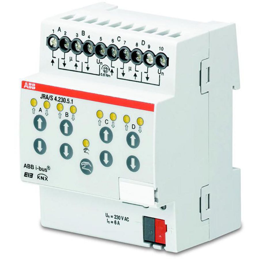 Jaloezie-/rolluikaktor KNX 4-voudig 230V AC 6A DIN-rail