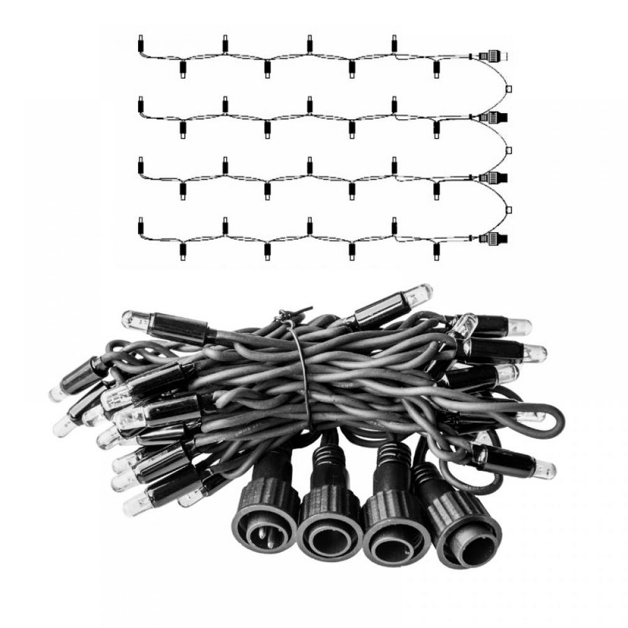 Endstring PS230 L=4x0,8mtr. 3000K WW zwarte draad