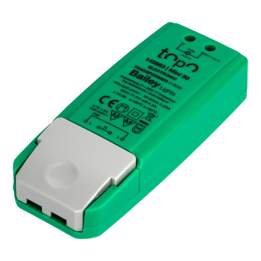Transformator laagvolt TOPO Mini 12V AC 0-50W LED 0-30W