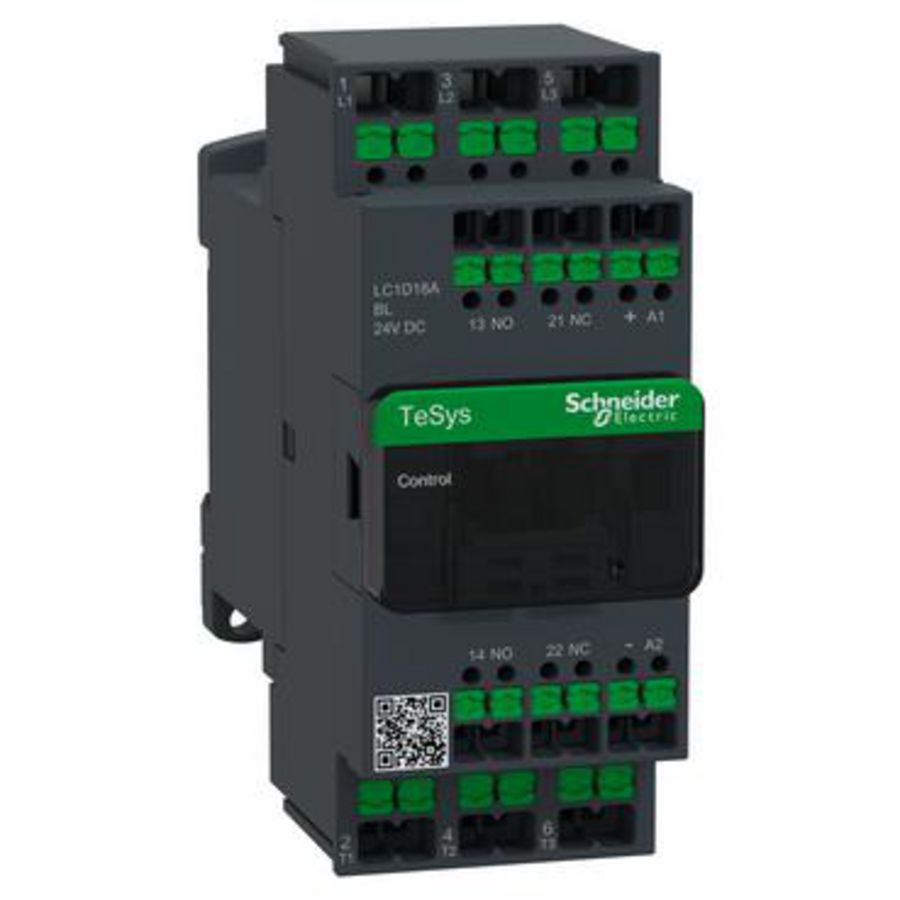 Contactor TeSys Deca 18A 440V 3P AC3 24V DC laag verb. sn