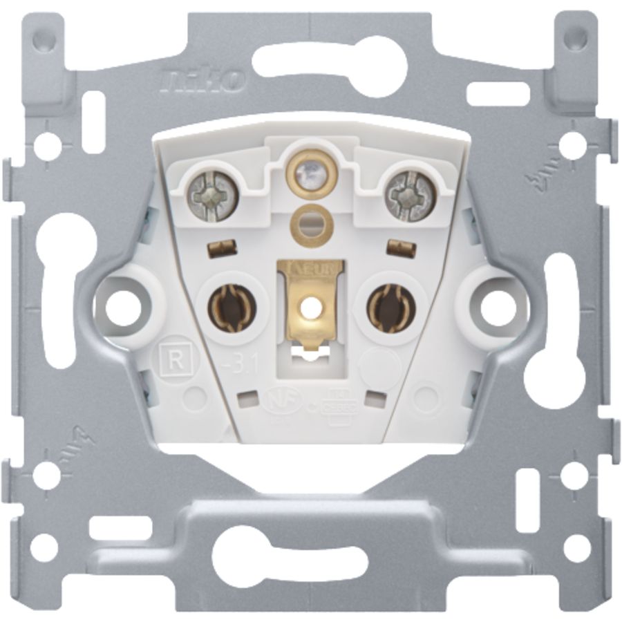 Sokkel stopcontact zonder aarding 16A/250V schroef