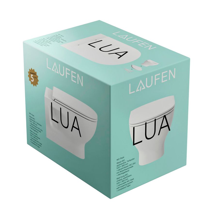 Wandcloset combipack Lua rimless diepspoel 520mm wit incl. zitting softclose