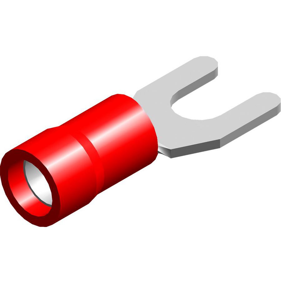 Doos a 100st. dubbelw. kabelbesch. vork rood 0,5-1,5mm² M4