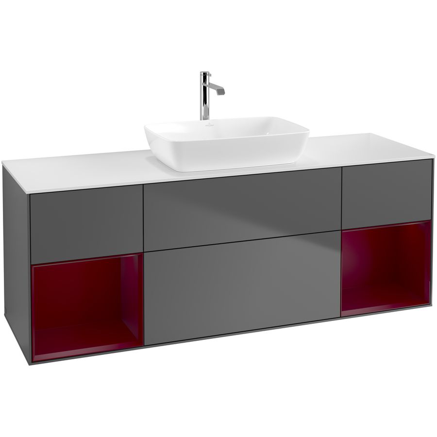 Wastafelonderkast Finion 1600x603x501mm Antr. Matt Lacquer G861HBGK