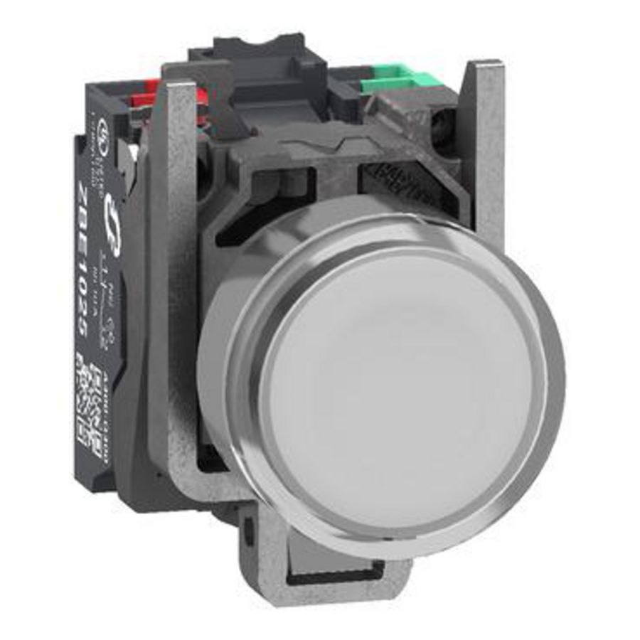 Verlichte drukknop Harmony XB4 metaal wit Vlak 22mm universe