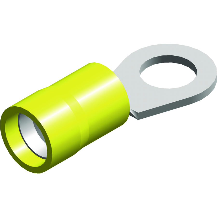 Doos a 100st. PVC geisoleerde kabelschoenen ring geel 4,0-6,0mm² M6