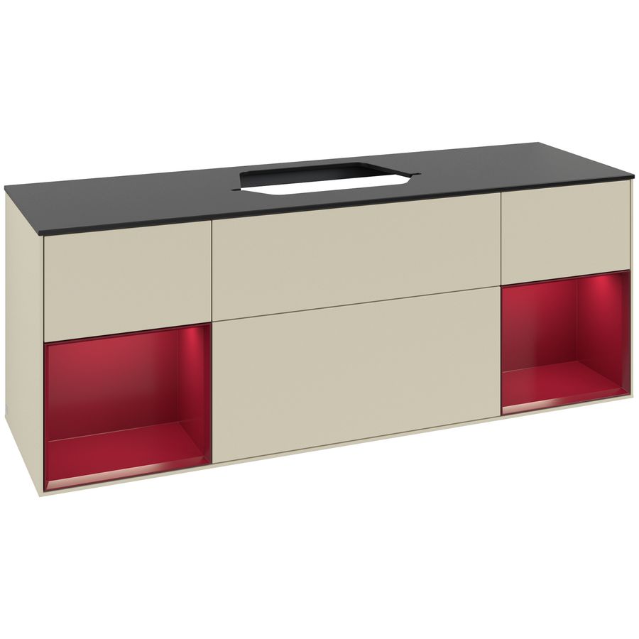 Wastafelonderkast Finion 1600x603x501mm S.Grey Matt Lacquer F452HBHJ