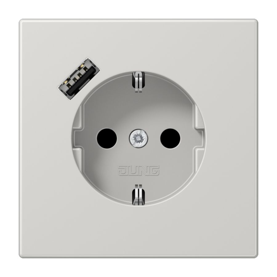 Wandcontactdoos m.lader li.gr.v.USB type A LS990