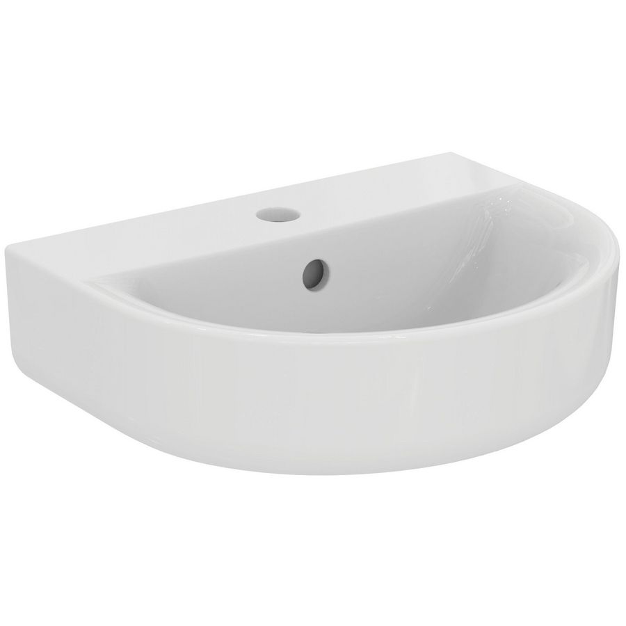 Fontein connect arc 450x360x160mm glans wit  1 kraangat met overloop