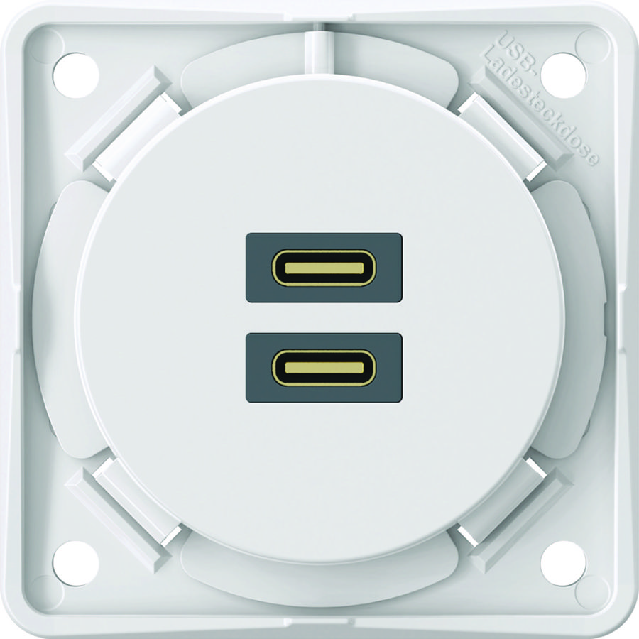 USB C+C (PD) wandcontactdoos, Integro, polarwit