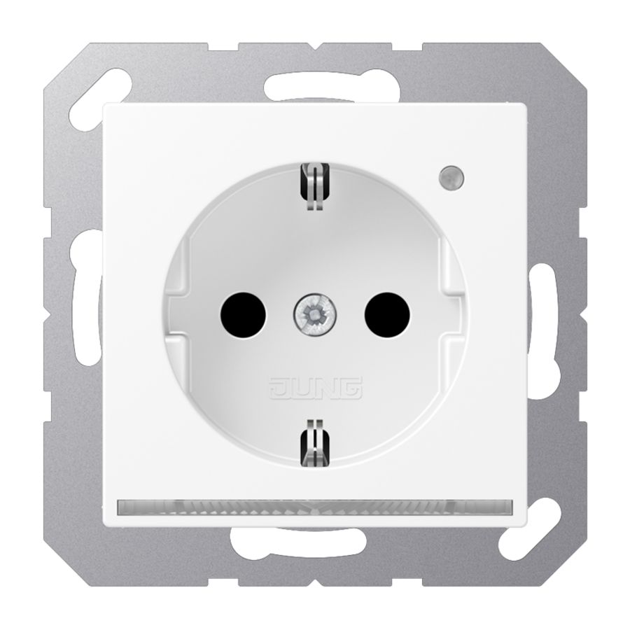 Wandcontactdoos sneeuwwit mat m.LED&lichtsensor A500