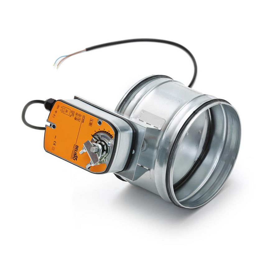 Regelklep 125mm KLMCM dicht KEN-LOK m. veerterug motor 230V