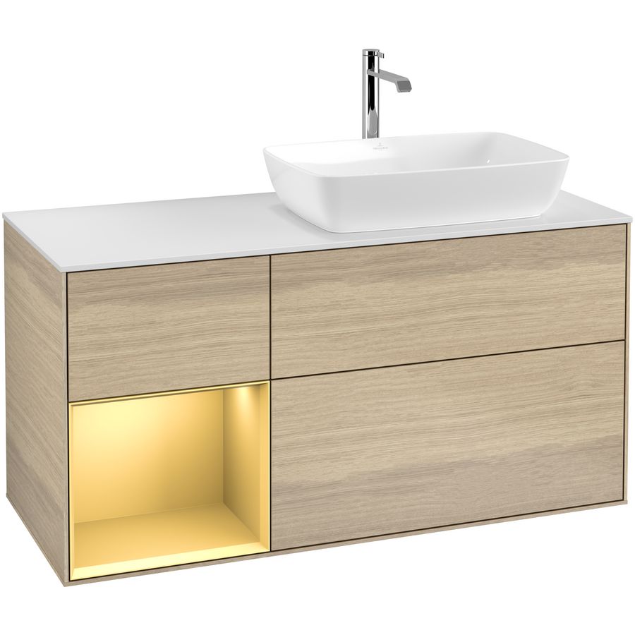 Wastafelonderkast Finion 1200x603x501mm Oak Veneer F801HFPC