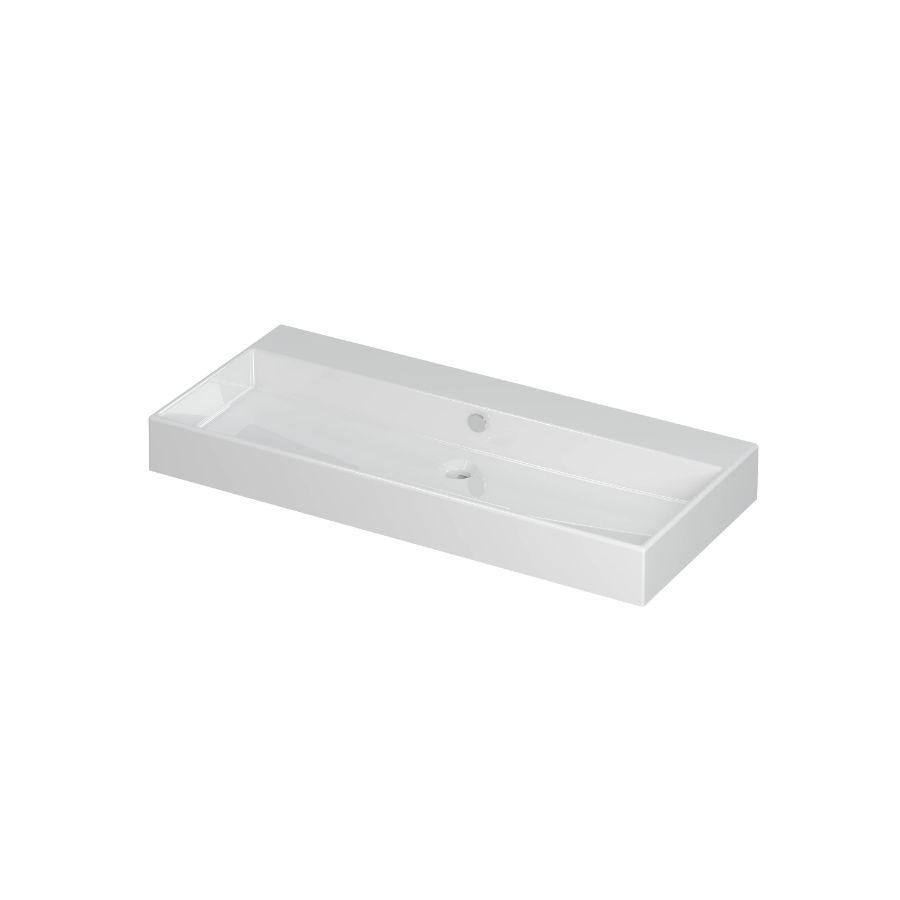 INK Unlimited Wastafel Porselein zonder kraangat GL wit 100x45