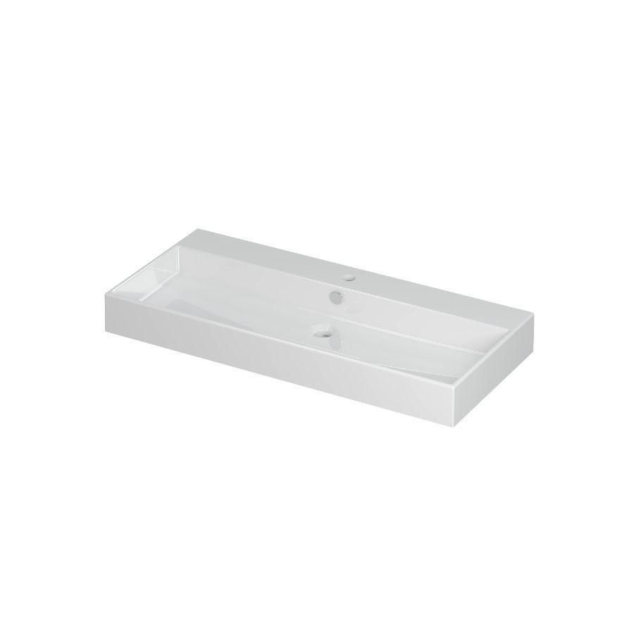 INK Unlimited Wastafel Porselein 1 kraangat GL wit 100x45