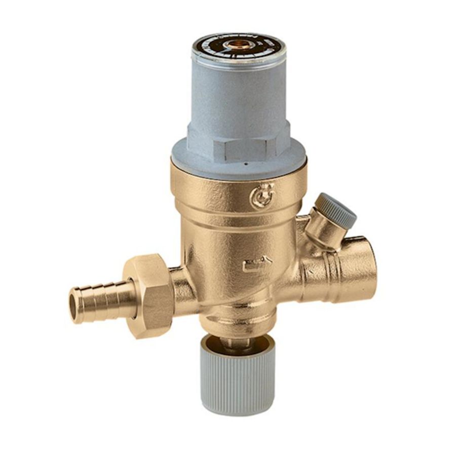 Vulcombinatie 0,2 - 4 bar 1/2"xslangpilaarmetmanometer