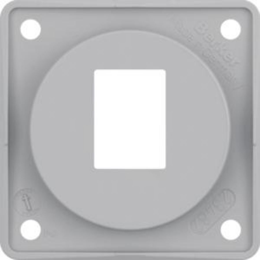 Draagplaat 1V voor AMP modulaire jacks berker Integro grijs