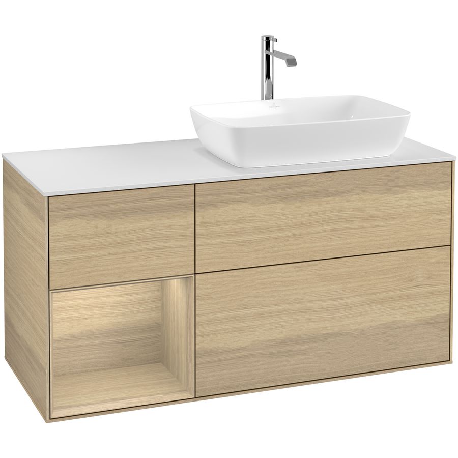 Wastafelonderkast Finion 1200x603x501mm Oak Veneer F801PCPC