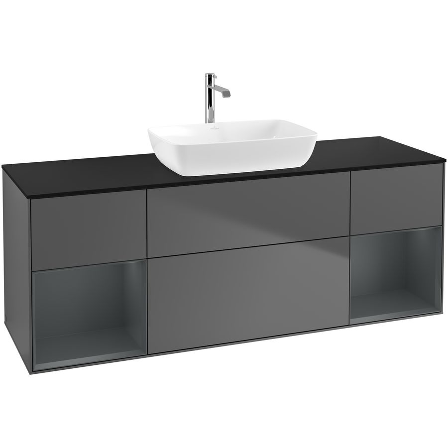 Wastafelonderkast Finion 1600x603x501mm Antr. Matt Lacquer G862HGGK
