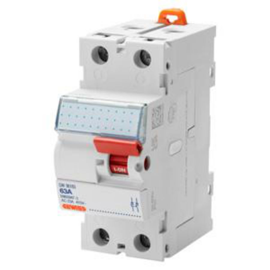 HOOFDSCHAKELAAR-2P 63A 2 MODULE GESCHIKT VOOR AANBOUW/ACCE