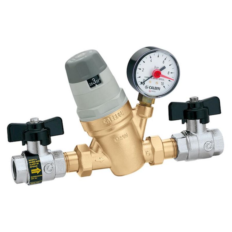 Vulcombinatie grote debieten 1 - 6 bar 3/4" met manometer